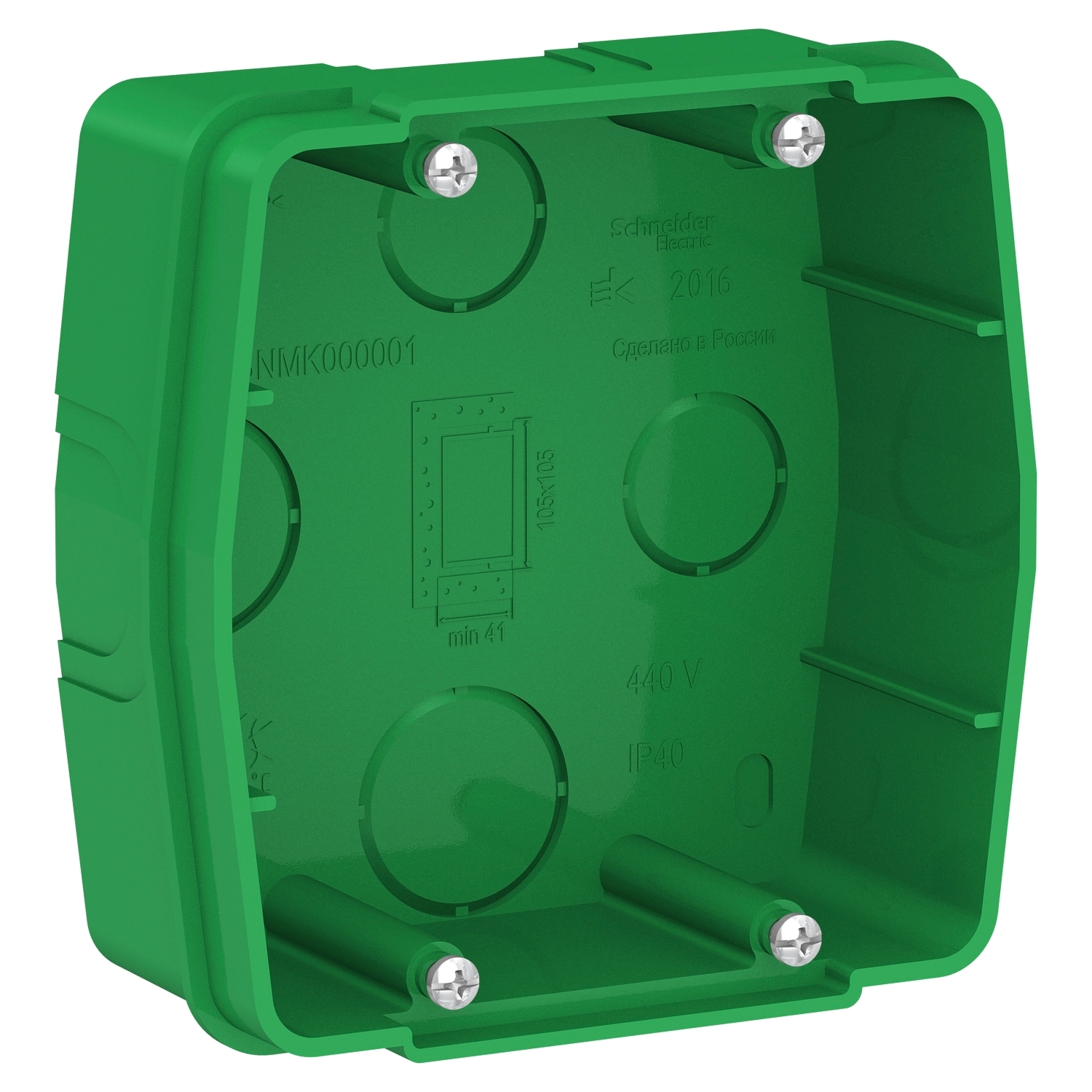 Коробка монтажная скрытой установки для силовых розеток Systeme Electric (Schneider Electric) Blanca BLNMK000001, Зеленый