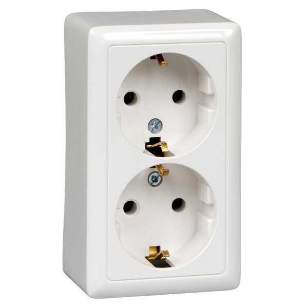 Купить Schneider Electric RA16-238-B розетка двойная с заземлением 16А ...